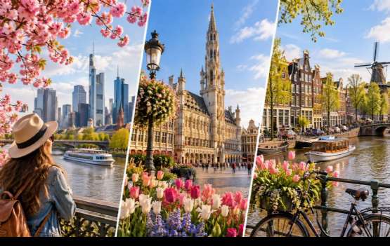 Primavera Europeia: Tulipas, Cidades Encantadoras e Cruzeiro Fluvial